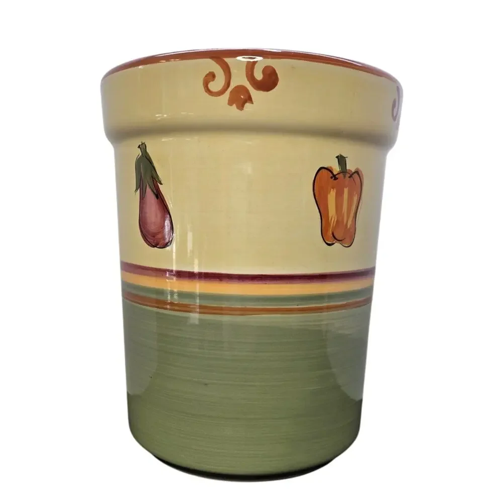 HD Designs Veggie Garden Utensil Holder Ceramic Kitchen Crock 7